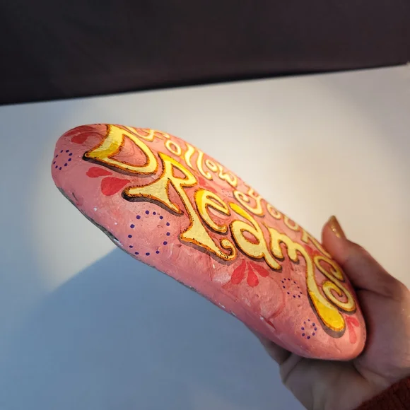 Hand Painted Rock Follow Your Dreams - Picture 7 of 9